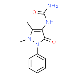 ChemSpider 2D Image | 1-(1,5-Dimethyl-3-oxo-2-phenyl-2,3-dihydro-1H-pyrazol-4-yl)urea | C12H14N4O2