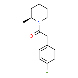 ChemSpider 2D Image | 2-(4-Fluorophenyl)-1-[(2S)-2-methyl-1-piperidinyl]ethanone | C14H18FNO