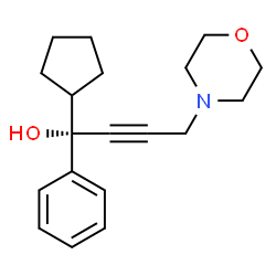 ChemSpider 2D Image | (1S)-1-Cyclopentyl-4-(4-morpholinyl)-1-phenyl-2-butyn-1-ol | C19H25NO2