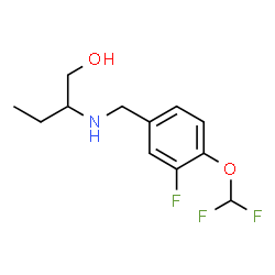 ChemSpider 2D Image | 2-{[4-(Difluoromethoxy)-3-fluorobenzyl]amino}-1-butanol | C12H16F3NO2