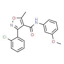 ChemSpider 2D Image | 3-(2-Chlorophenyl)-N-(3-methoxyphenyl)-5-methyl-1,2-oxazole-4-carboxamide | C18H15ClN2O3