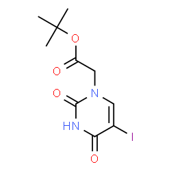 ChemSpider 2D Image | 2-Methyl-2-propanyl (5-iodo-2,4-dioxo-3,4-dihydro-1(2H)-pyrimidinyl)acetate | C10H13IN2O4