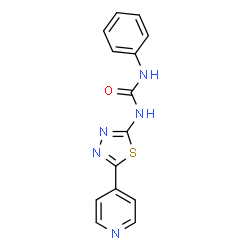 ChemSpider 2D Image | 1-Phenyl-3-[5-(4-pyridinyl)-1,3,4-thiadiazol-2-yl]urea | C14H11N5OS