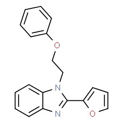 ChemSpider 2D Image | 2-(2-Furyl)-1-(2-phenoxyethyl)-1H-benzimidazole | C19H16N2O2