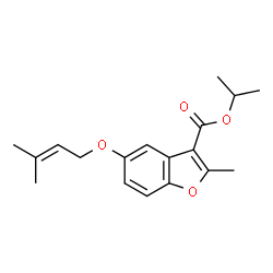 ChemSpider 2D Image | Isopropyl 2-methyl-5-[(3-methyl-2-buten-1-yl)oxy]-1-benzofuran-3-carboxylate | C18H22O4