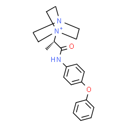 ChemSpider 2D Image | 1-{(2S)-1-Oxo-1-[(4-phenoxyphenyl)amino]-2-propanyl}-4-aza-1-azoniabicyclo[2.2.2]octane | C21H26N3O2