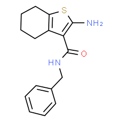 ChemSpider 2D Image | 2-Amino-N-benzyl-4,5,6,7-tetrahydro-1-benzothiophene-3-carboxamide | C16H18N2OS