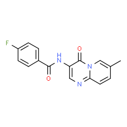 ChemSpider 2D Image | 4-Fluoro-N-(7-methyl-4-oxo-4H-pyrido[1,2-a]pyrimidin-3-yl)benzamide | C16H12FN3O2