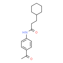 ChemSpider 2D Image | N-(4-Acetylphenyl)-3-cyclohexylpropanamide | C17H23NO2