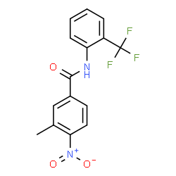 ChemSpider 2D Image | 3-Methyl-4-nitro-N-[2-(trifluoromethyl)phenyl]benzamide | C15H11F3N2O3