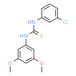 ChemSpider 2D Image | 1-(3-Chlorophenyl)-3-(3,5-dimethoxyphenyl)thiourea | C15H15ClN2O2S