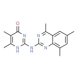 ChemSpider 2D Image | 5,6-Dimethyl-2-[(4,6,8-trimethyl-2-quinazolinyl)amino]-4(1H)-pyrimidinone | C17H19N5O