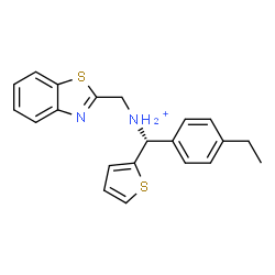 ChemSpider 2D Image | (R)-N-(1,3-Benzothiazol-2-ylmethyl)(4-ethylphenyl)2-thienylmethanaminium | C21H21N2S2