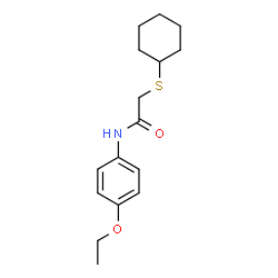 ChemSpider 2D Image | 2-(Cyclohexylsulfanyl)-N-(4-ethoxyphenyl)acetamide | C16H23NO2S