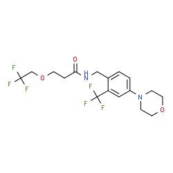 ChemSpider 2D Image | N-[4-(4-Morpholinyl)-2-(trifluoromethyl)benzyl]-3-(2,2,2-trifluoroethoxy)propanamide | C17H20F6N2O3