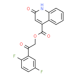 ChemSpider 2D Image | 2-(2,5-Difluorophenyl)-2-oxoethyl 2-oxo-1,2-dihydro-4-quinolinecarboxylate | C18H11F2NO4