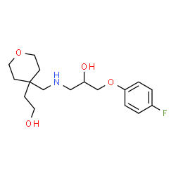 ChemSpider 2D Image | 1-(4-Fluorophenoxy)-3-({[4-(2-hydroxyethyl)tetrahydro-2H-pyran-4-yl]methyl}amino)-2-propanol | C17H26FNO4