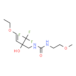 ChemSpider 2D Image | 1-[(3E)-4-Ethoxy-2-hydroxy-2-(trifluoromethyl)-3-buten-1-yl]-3-(2-methoxyethyl)urea | C11H19F3N2O4