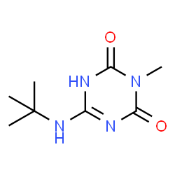 ChemSpider 2D Image | 3-Methyl-6-[(2-methyl-2-propanyl)amino]-1,3,5-triazine-2,4(1H,3H)-dione | C8H14N4O2