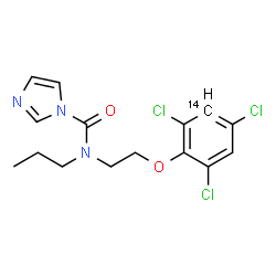 ChemSpider 2D Image | N-Propyl-N-(2-{[2,4,6-trichloro(3-~14~C)phenyl]oxy}ethyl)-1H-imidazole-1-carboxamide | C1414CH16Cl3N3O2
