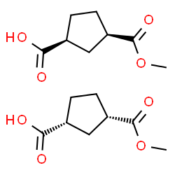 ChemSpider 2D Image | (1R,3S)-3-(Methoxycarbonyl)cyclopentanecarboxylic acid - (1S,3R)-3-(methoxycarbonyl)cyclopentanecarboxylic acid (1:1) | C16H24O8