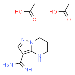 ChemSpider 2D Image | 4,5,6,7-Tetrahydropyrazolo[1,5-a]pyrimidine-3-carboximidamide acetate (1:2) | C11H19N5O4
