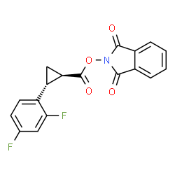 ChemSpider 2D Image | 2-({[(1R,2R)-2-(2,4-Difluorophenyl)cyclopropyl]carbonyl}oxy)-1H-isoindole-1,3(2H)-dione | C18H11F2NO4