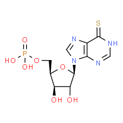 ChemSpider 2D Image | 9-[(2xi)-5-O-Phosphono-beta-D-threo-pentofuranosyl]-1,9-dihydro-6H-purine-6-thione | C10H13N4O7PS