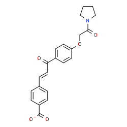 ChemSpider 2D Image | 4-[(1E)-3-Oxo-3-{4-[2-oxo-2-(1-pyrrolidinyl)ethoxy]phenyl}-1-propen-1-yl]benzoate | C22H20NO5