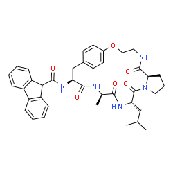 ChemSpider 2D Image | N-[(7R,13S,16R,19S)-13-Isobutyl-16-methyl-6,12,15,18-tetraoxo-2-oxa-5,11,14,17-tetraazatricyclo[19.2.2.0~7,11~]pentacosa-1(23),21,24-trien-19-yl]-9H-fluorene-9-carboxamide | C39H45N5O6