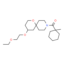 ChemSpider 2D Image | [4-(2-Ethoxyethoxy)-1-oxa-9-azaspiro[5.5]undec-9-yl](1-methylcyclohexyl)methanone | C21H37NO4