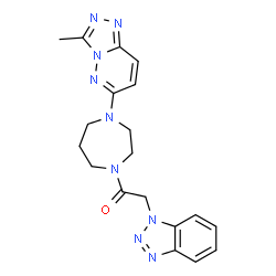 ChemSpider 2D Image | 2-(1H-Benzotriazol-1-yl)-1-[4-(3-methyl[1,2,4]triazolo[4,3-b]pyridazin-6-yl)-1,4-diazepan-1-yl]ethanone | C19H21N9O