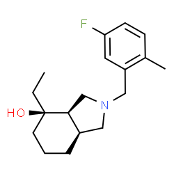 ChemSpider 2D Image | (3aR,4R,7aS)-4-Ethyl-2-(5-fluoro-2-methylbenzyl)octahydro-1H-isoindol-4-ol | C18H26FNO
