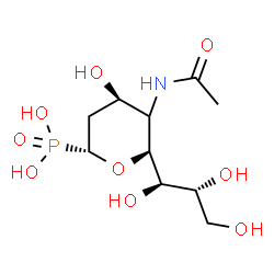 ChemSpider 2D Image | (1S,2xi,5R)-2-Acetamido-1,5-anhydro-2,4-dideoxy-5-phosphono-1-[(1R,2R)-1,2,3-trihydroxypropyl]-D-glycero-pentitol | C10H20NO9P