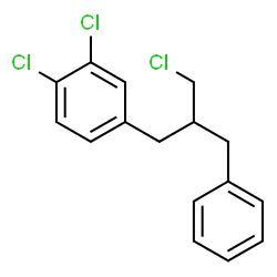 ChemSpider 2D Image | 4-(2-Benzyl-3-chloropropyl)-1,2-dichlorobenzene | C16H15Cl3
