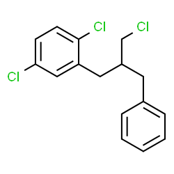 ChemSpider 2D Image | 2-(2-Benzyl-3-chloropropyl)-1,4-dichlorobenzene | C16H15Cl3
