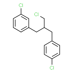 ChemSpider 2D Image | 1-Chloro-3-[3-chloro-2-(4-chlorobenzyl)propyl]benzene | C16H15Cl3