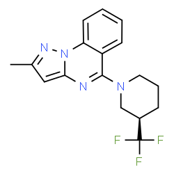 ChemSpider 2D Image | 2-Methyl-5-[(3R)-3-(trifluoromethyl)-1-piperidinyl]pyrazolo[1,5-a]quinazoline | C17H17F3N4
