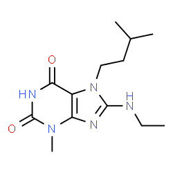 ChemSpider 2D Image | 8-(Ethylamino)-3-methyl-7-(3-methylbutyl)-3,7-dihydro-1H-purine-2,6-dione | C13H21N5O2
