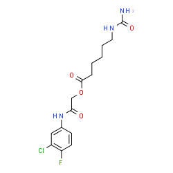 ChemSpider 2D Image | 2-[(3-Chloro-4-fluorophenyl)amino]-2-oxoethyl 6-(carbamoylamino)hexanoate | C15H19ClFN3O4