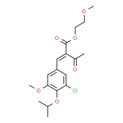 ChemSpider 2D Image | 2-Methoxyethyl (2E)-2-(3-chloro-4-isopropoxy-5-methoxybenzylidene)-3-oxobutanoate | C18H23ClO6