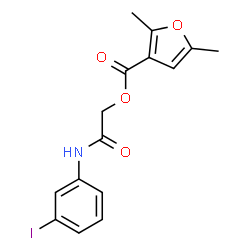 ChemSpider 2D Image | 2-[(3-Iodophenyl)amino]-2-oxoethyl 2,5-dimethyl-3-furoate | C15H14INO4