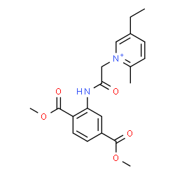 ChemSpider 2D Image | 1-(2-{[2,5-Bis(methoxycarbonyl)phenyl]amino}-2-oxoethyl)-5-ethyl-2-methylpyridinium | C20H23N2O5