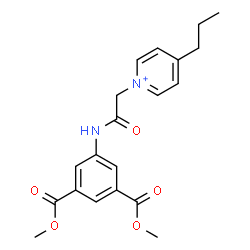 ChemSpider 2D Image | 1-(2-{[3,5-Bis(methoxycarbonyl)phenyl]amino}-2-oxoethyl)-4-propylpyridinium | C20H23N2O5