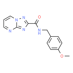 ChemSpider 2D Image | N-(4-Methoxybenzyl)[1,2,4]triazolo[1,5-a]pyrimidine-2-carboxamide | C14H13N5O2