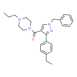 ChemSpider 2D Image | [1-Benzyl-3-(4-ethylphenyl)-1H-pyrazol-4-yl](4-propyl-1-piperazinyl)methanone | C26H32N4O