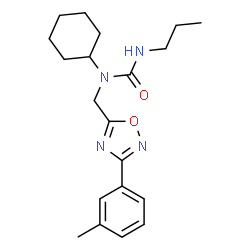 ChemSpider 2D Image | 1-Cyclohexyl-1-{[3-(3-methylphenyl)-1,2,4-oxadiazol-5-yl]methyl}-3-propylurea | C20H28N4O2