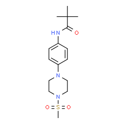 ChemSpider 2D Image | 2,2-Dimethyl-N-{4-[4-(methylsulfonyl)-1-piperazinyl]phenyl}propanamide | C16H25N3O3S