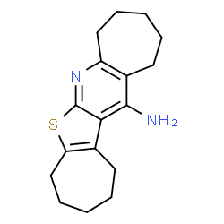 ChemSpider 2D Image | 1,2,3,4,5,8,9,10,11,12-Decahydrocyclohepta[b]cyclohepta[4,5]thieno[3,2-e]pyridin-13-amine | C17H22N2S