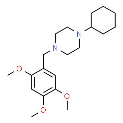 ChemSpider 2D Image | 1-Cyclohexyl-4-(2,4,5-trimethoxybenzyl)piperazine | C20H32N2O3